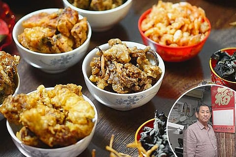 Chinese New Year traditional dishes (Inset) Dr Sen, a member of one of the oldest Chinese families