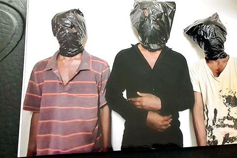 The three suspects who were arrested by the police