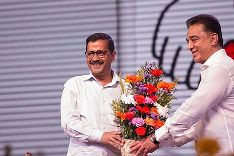 Kamal Hassan greets Delhi CM Arvind Kejriwal