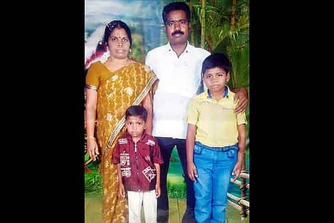 C Jayakumar with wife V Anitha and his sons, Dinesh and Dharanesh