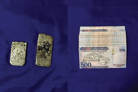 The gold and currency seized on Monday