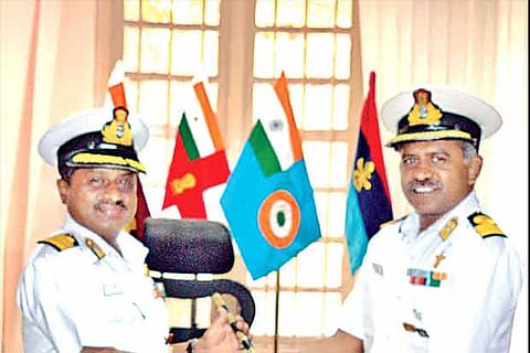 Commodore MT Ramesh hands over charge to Captain J Suresh