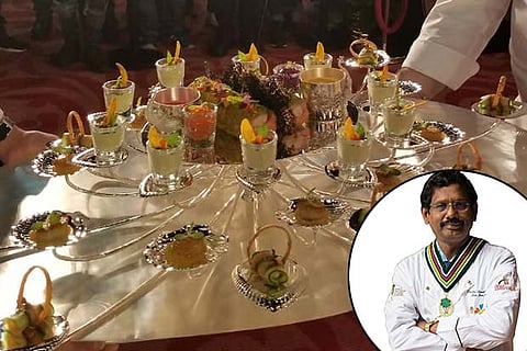 Winning dish at the competition; (Inset) Chef Soundararajan P