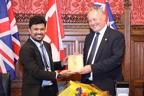 M Sherif during the launch of the Global Dance Council at the UK Parliament
