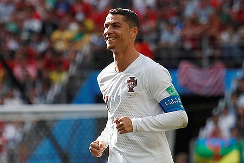 Portugal's Cristiano Ronaldo celebrates after scoring a goal