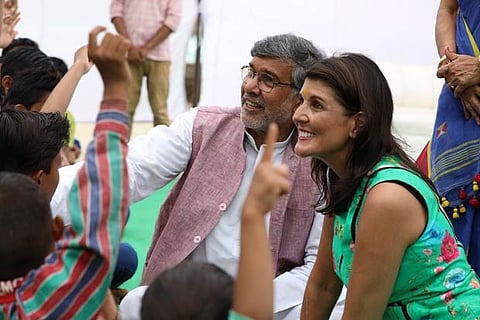 Nikki Haley with Kailash Satyarthi (Photo Courtesy: Twitter)