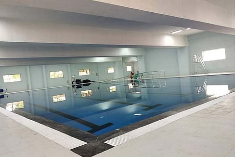 A view of the hydrotherapy swimming pool, in Chennai on Wednesday