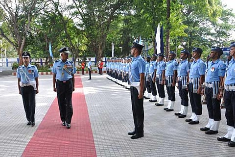 Air Marshal SRK Nair reviews the Guard of Honour