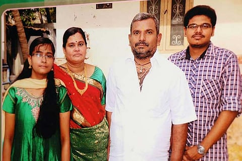 Krishna Prasad (Extreme Right) along with his family