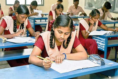 Students appear for exam at a city school (file photo)