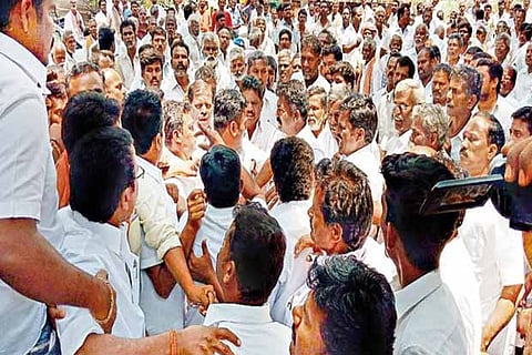 A file photo of a clash during co-op election meeting