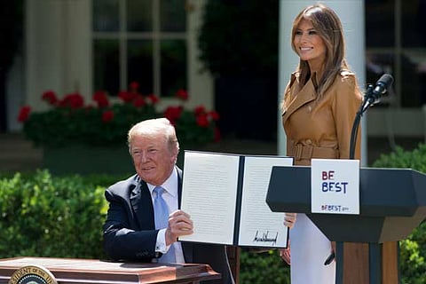 First Lady Melania Trump announces ?Be Best? children's initiative in the Rose Garden