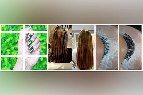 Nail polish, hair colour and eyelash