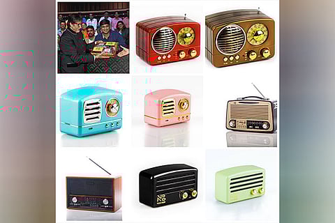 Neeraj with Amitabh Bachchan; range of speakers