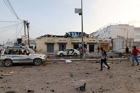 Scene of an explosion in Mogadishu, Somalia