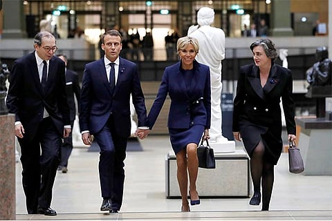 French president Emmanuel Macron and his wife Brigitte Macron