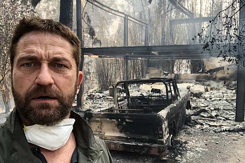 Gerard Butler shares a photo of his California home damaged in the wild fire