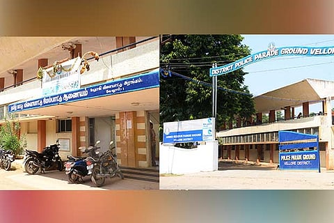 (L-R) Gallery at the Nethaji Stadium;  Police parade ground