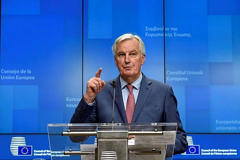 European Union's chief Brexit negotiator, Michel Barnier, holds a news conference in Brussels