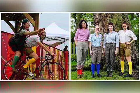 A still from a previous performance; The all-girl ensemble