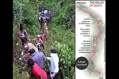 Police and Fire Service Personnel involved in rescue operations on Wednesday