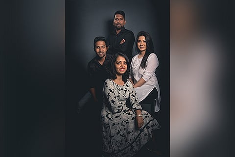 (Clockwise from left) Nikhil Thomas Rozario, Balaji Manoharan, Pooja Sarathkumar and  Shikal Jain