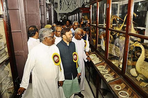 Union HRD Minister visiting the lab used by Abdul Kalam at St Joseph?s college, in Tiruchy on Friday