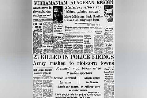 News items that appeared during the anti-Hindi agitation in Tamil Nadu