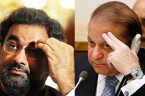 Former Pakistan premiers Shahid Khaqan Abbasi and Nawaz Sharif