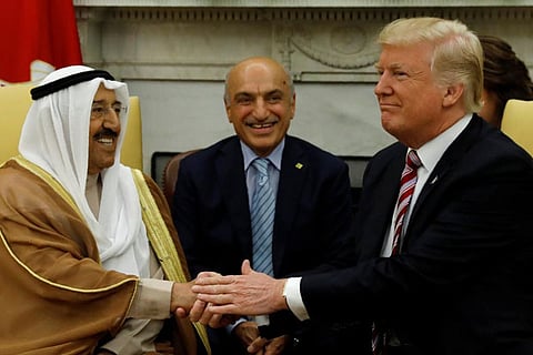 Reuters File photo of US President Trump with Emir of Kuwait Sabah Al-Ahmad Al-Jaber Al-Sabah