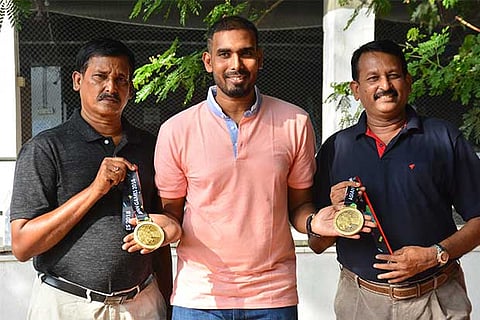 Achanta Sharath Kamal (centre) bagged two bronze medals in the recently concluded Asian Games