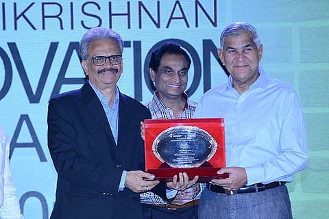 L Ramkumar, Ranganathan CK and Suresh Krishna at the awards ceremony, in Chennai