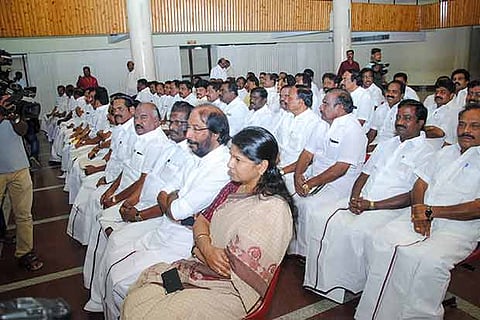 Rajya Sabha MP and DMK women?s wing secretary Kanimozhi at the district secretaries meeting