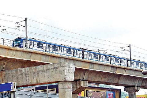A train plying on the elevated corridor (file picture)