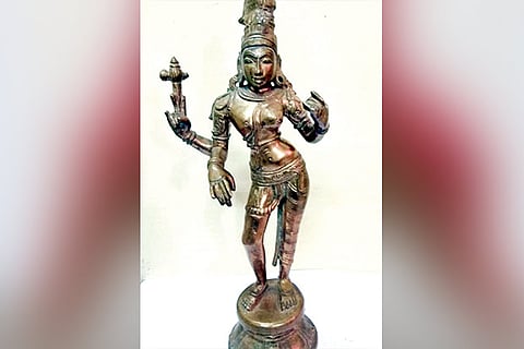 The idol that was found dumped in the premises of a temple in Salem