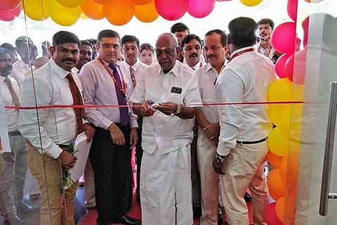 The top team of the bank at the inauguration of its Tiruchy branch