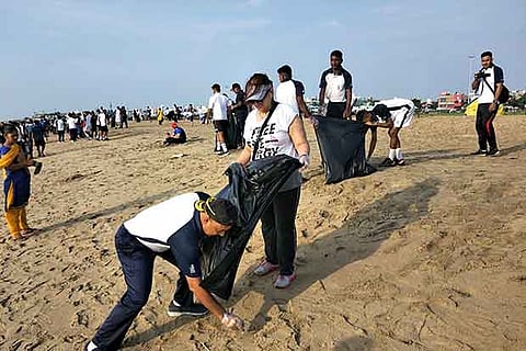 More than 400 personnel undertook the massive clean-up drive on Sunday