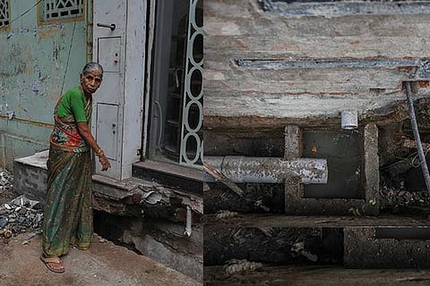 The stormwater drain work on PS Sivaswamy Salai in Mylapore has made normal life impossible