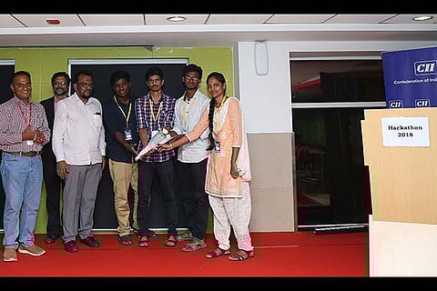 The winners of the hackathon were felicitated at CII Connect 2018 recently