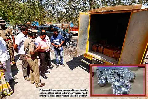 3,600 gelatine sticks seized by flying squad in Karur
