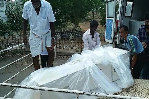 The body of Kumaresan that arrived in Tiruchy