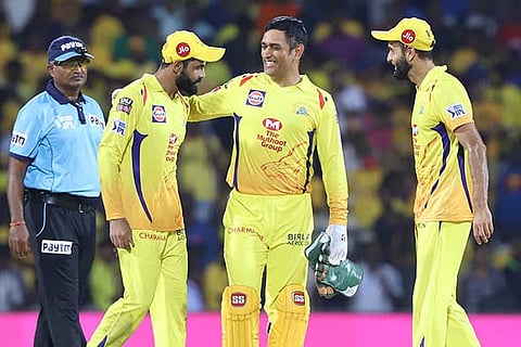 CSK captain  MS Dhoni (centre)  Photo