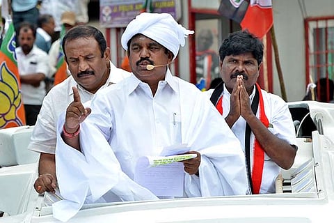 Chief Minister Edappadi K Palaniswami campaigning in  The Nilgiris on Monday