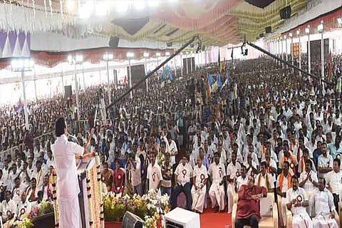 DMK president MK Stalin during an election campaign in Thoothukudi on Wednesday