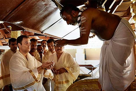 Rahul offers prayers at stream in Kerala's Wayanad where father's ashes were immersed