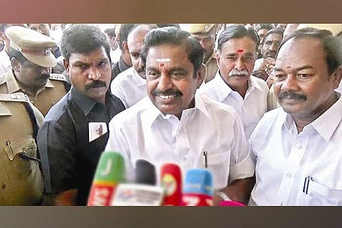 Chief Minister Edappadi K Palaniswami addressing reporters in Salem on Friday