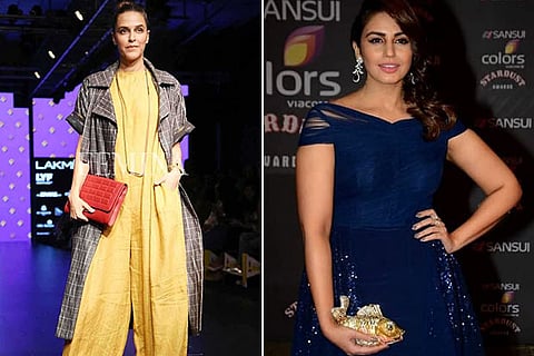 Neha Dhupia (L) and Huma Qureshi (R)