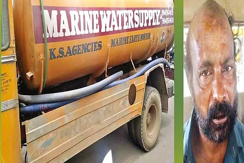 The tanker and its driver Govindasammy