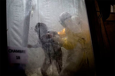 Ebola patient inside Ebola Treatment Centre