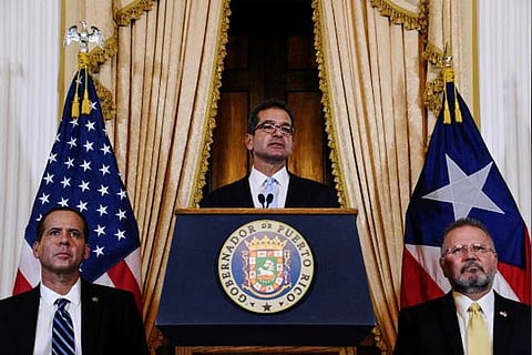 Pedro Pierluisi, after swearing in as Governor of Puerto Rico in San Juan, Puerto Rico. File:Reuters